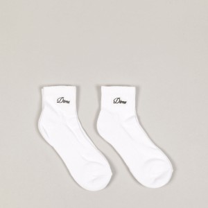 Dime Two Pack Ankle Socks White